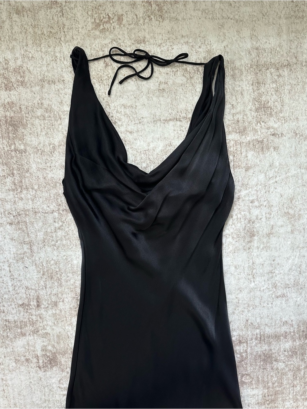 Zara ZW Collection Satin Long Dress in Black - Picture 7 of 8